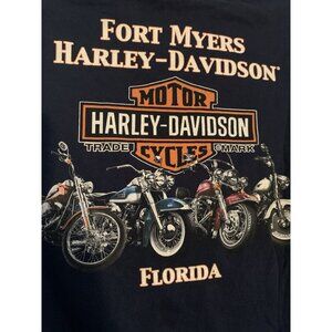 Harley-Davidson Fort Myers Florida T-Shirt Eagle Graphic Black Short Sleeve Bike